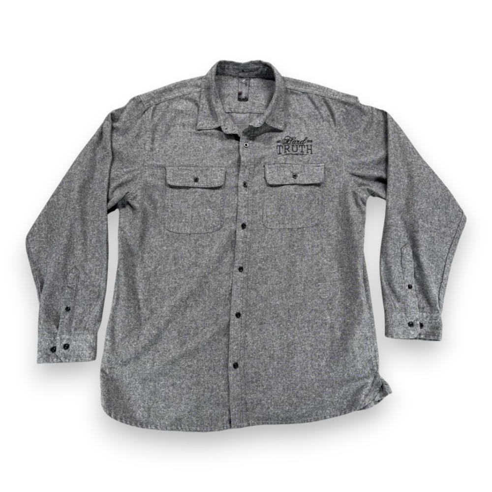 Hard Truth Shirt Adult EXTRA LARGE Gray Burnside Flannel Distilling Promo Work